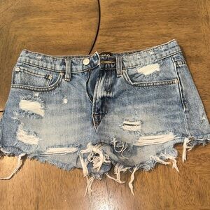 BDG Light Blue Distressed Jean Shorts